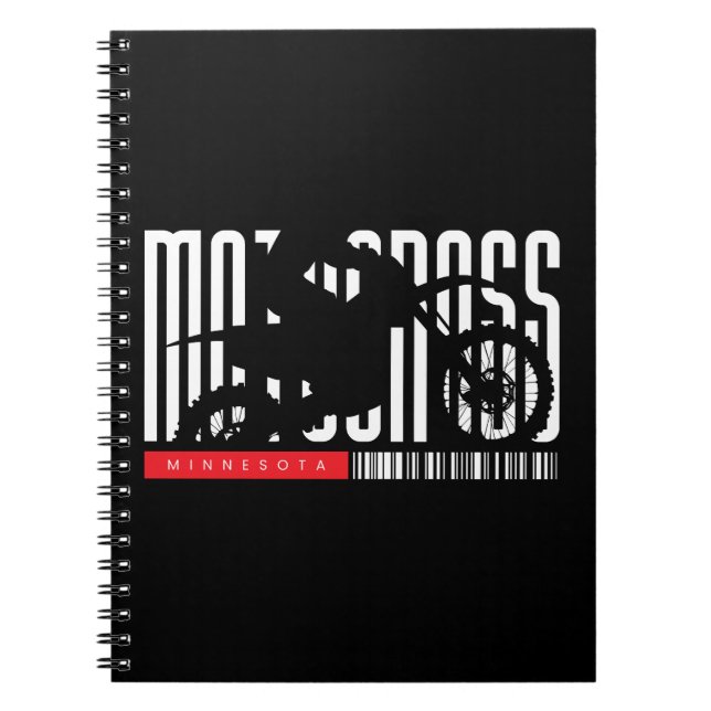 Carnet Silhouette de moto de motocross du Minnesota (Devant)