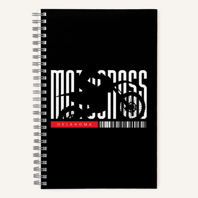 Carnet Silhouette de moto de motocross Oklahoma (Recto)