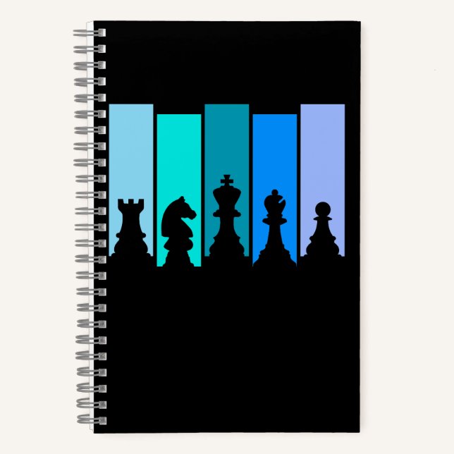 Carnet Silhouette de pièces d'échecs (Recto)