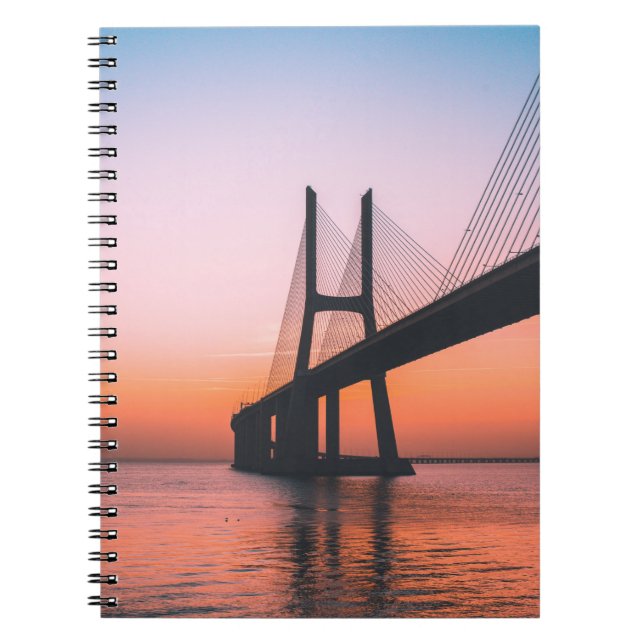CARNET SILHOUETTE DE PONT SOUS UN CIEL CLAIR (Devant)