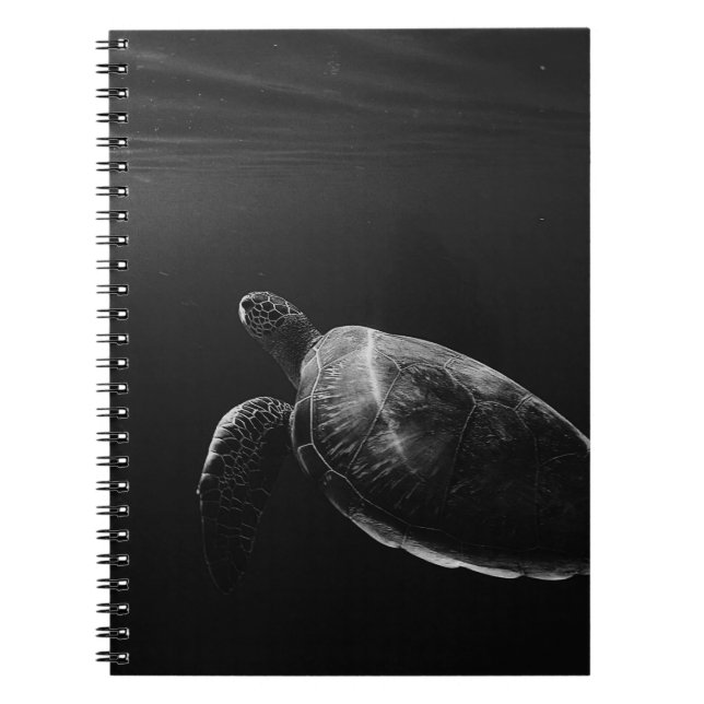 CARNET SILHOUETTE DE TORTUE DE MER SOUS L'EAU (Devant)
