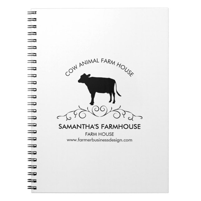 Carnet Silhouette de vache de ferme élégante (Devant)