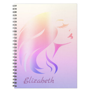 Carnet Silhouette de visage de fille, ombre - Personnalis
