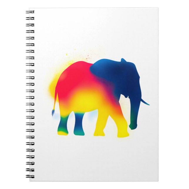 Carnet Silhouette d'éléphant à peinture en vaporisateur c (Devant)