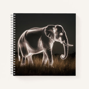 Carnet Silhouette d'éléphant lumineux