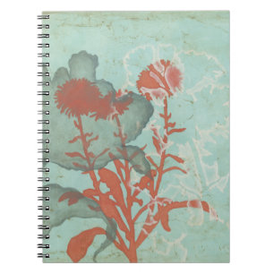Carnet Silhouette des fleurs rouges sur l'arrière - plan