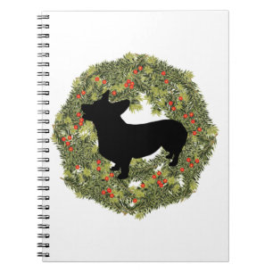 Carnet Silhouette d'ombre vers le haut Corgi dans une cou
