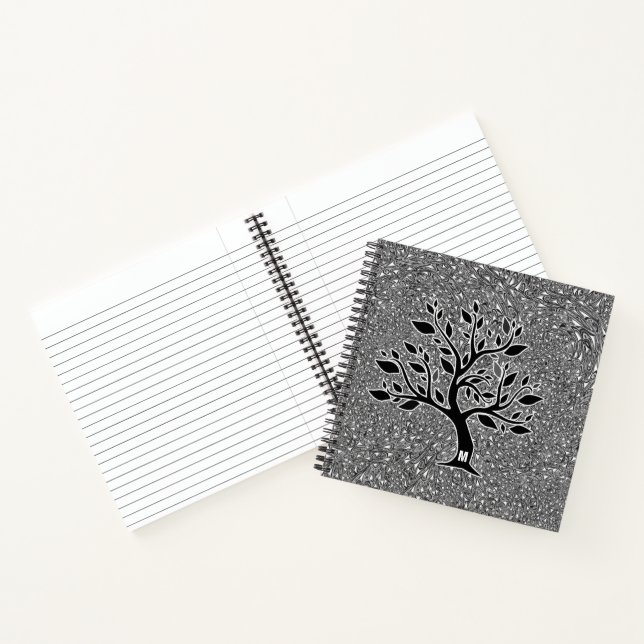 Carnet Silhouette en chêne monogramme avec Paisley (Intérieur)