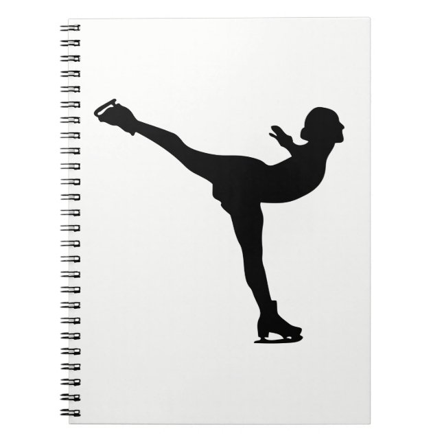 Carnet Silhouette femme patine sur glace (Devant)
