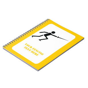 Carnet Silhouette noire Fencer avec clôture d'épée person