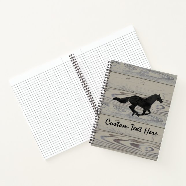 Carnet Silhouette Rustique Bois Galloping Horse (Intérieur)