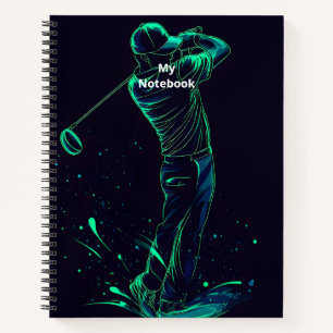 Carnet Silhouette verte minimaliste Golfer
