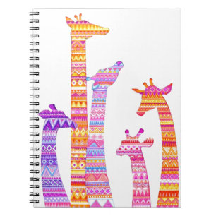 Carnet Silhouettes de girafe dans la copie tribale
