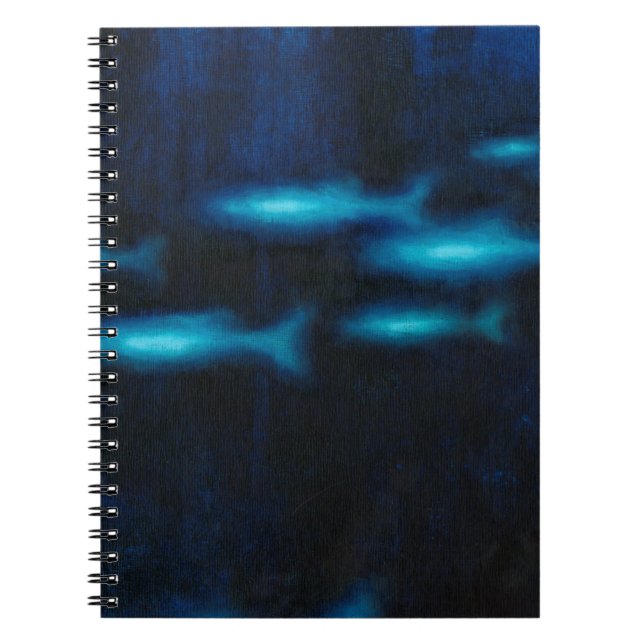 Carnet Silhouettes de poisson bleu translucide (Devant)