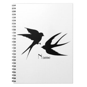 Carnet Silhouettes d'oiseaux hirondelles Thunder_Cove