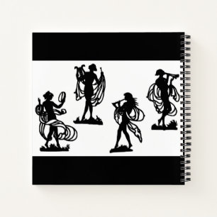 Carnet silhouettes grecques antiques des Muses