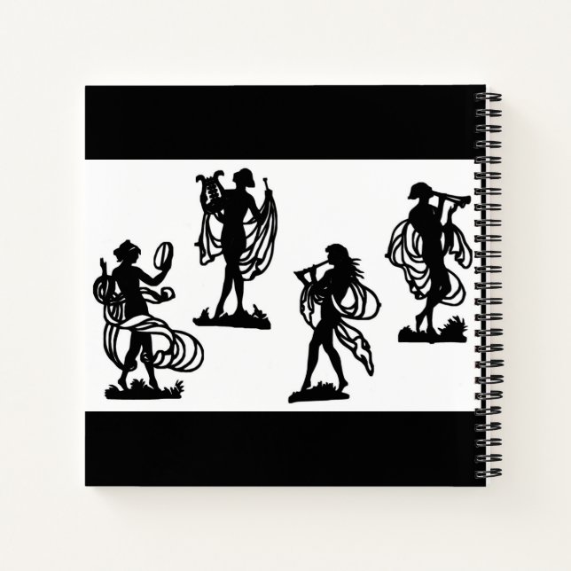 Carnet silhouettes grecques antiques des Muses (Dos)
