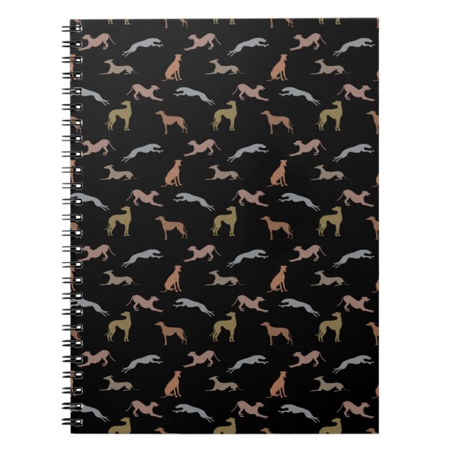 Carnet Silhouettes grises Tons métalliques sur noir (Devant)
