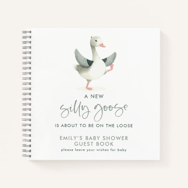 Carnet Silly Goose Wishes for Baby Shower Guest Book (Devant)