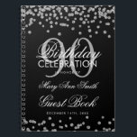 Carnet Silver Black 90th Birthday Guest Book Confetti<br><div class="desc">Elégante 90e fête d'anniversaire Parties scintillant d'argent Confetti sur modèle noir. Facile à utiliser et facile à personnaliser. Commandez aujourd'hui !</div>