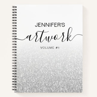 Carnet Silver Parties scintillant Girly Ombre Nom du carn