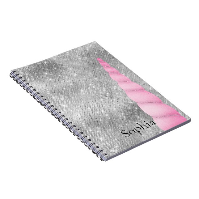 Carnet Silver Sparkle rose Glam Unicorne (Côté Droit)
