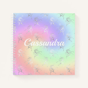 Carnet Silver Unicorn Pastel Ombre Monogram Sketchbook
