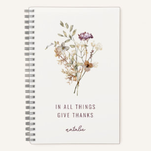 Carnet Simple automne Fleur sauvage Bouquet Gratitude Jou