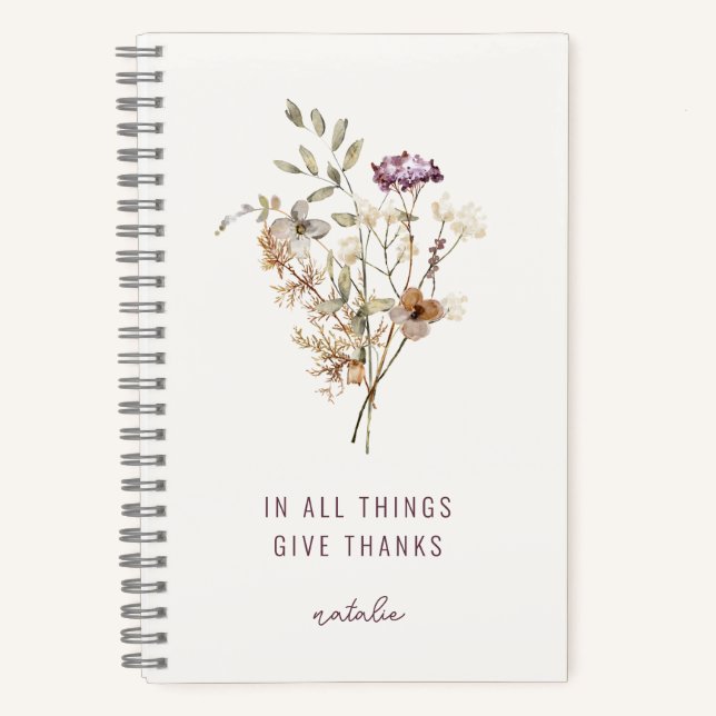 Carnet Simple automne Fleur sauvage Bouquet Gratitude Jou (Recto)