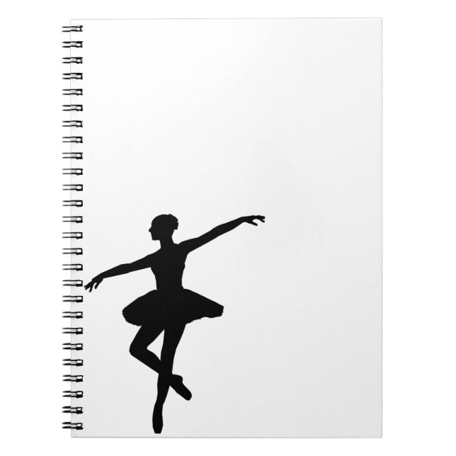 Carnet Simple Ballet Noir et Blanc Ballerine (Devant)