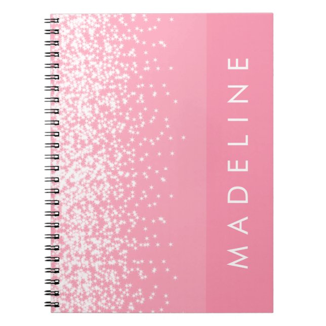 Carnet Simple Blush Pink Sparkle Nom personnalisé (Devant)