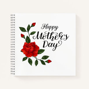 Carnet Simple Bonne Fête des Mères Floral Calligraphie   