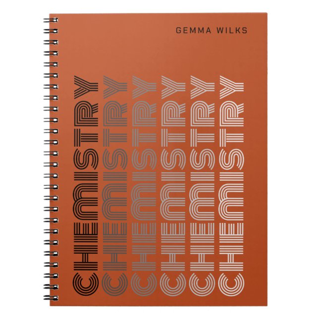 Carnet Simple Classeur Modifiable Matière Chimie Rouille (Devant)