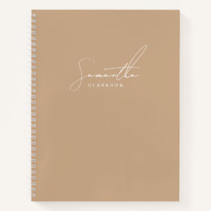 Carnet Simple classique Boho Tan manuscrit Script personn