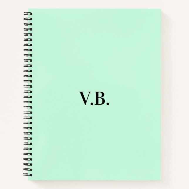 Carnet Simple couleur unie ajouter nom texte monogramme  (Devant)
