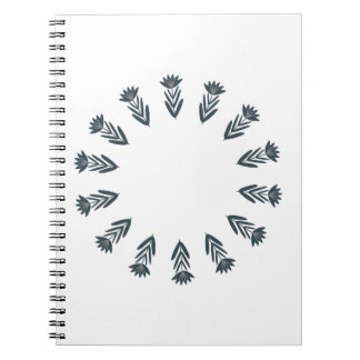 Carnet Simple couronne botanique de plantes sur fond blan