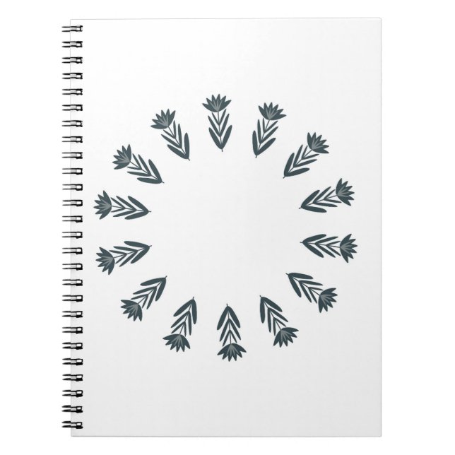 Carnet Simple couronne botanique de plantes sur fond blan (Devant)