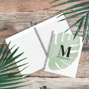 Carnet Simple Élégant Chic Feuilles de Palmier Tropicales