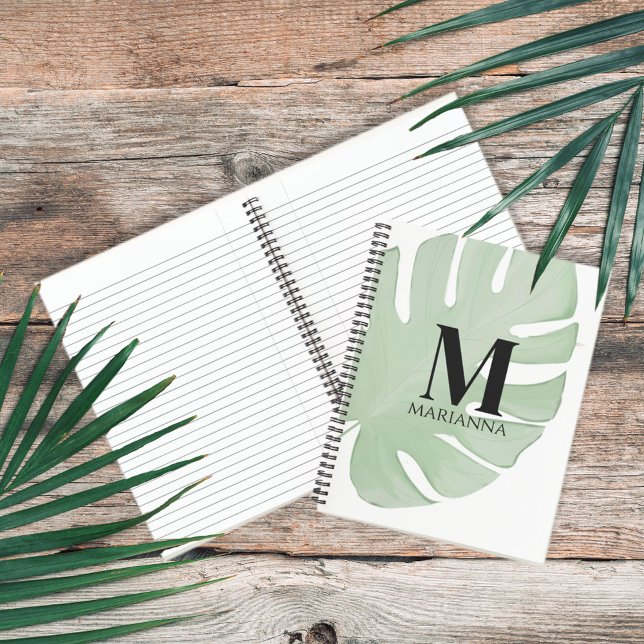 Carnet Simple Élégant Chic Feuilles de Palmier Tropicales (Créateur téléchargé)
