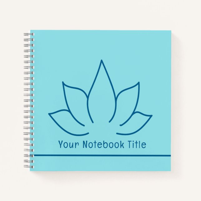 Carnet Simple Élégant Fleur de Lotus Aqua (Devant)