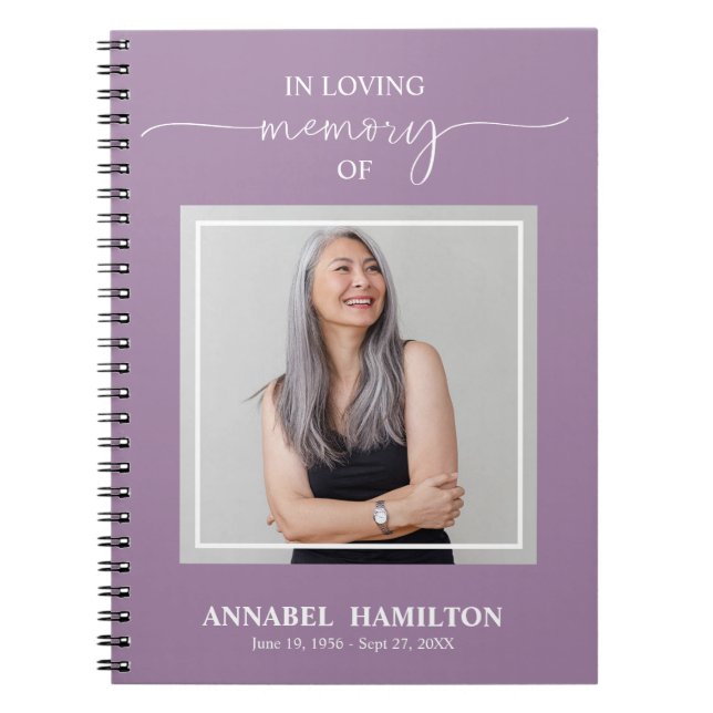 Carnet Simple Elegant Memorial Funeral Photo Guest Book (Devant)