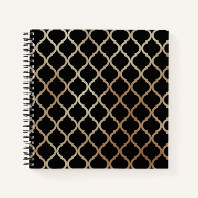 Carnet Simple Elegant Moderne Or Motif marocain | (Devant)
