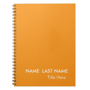 Carnet Simple Élégant orange Personnalisé 