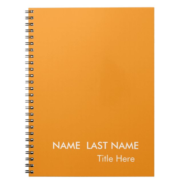 Carnet Simple Élégant orange Personnalisé  (Devant)