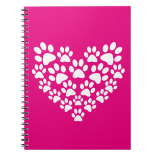 Carnet Simple Empreinte de patte de coeur mou