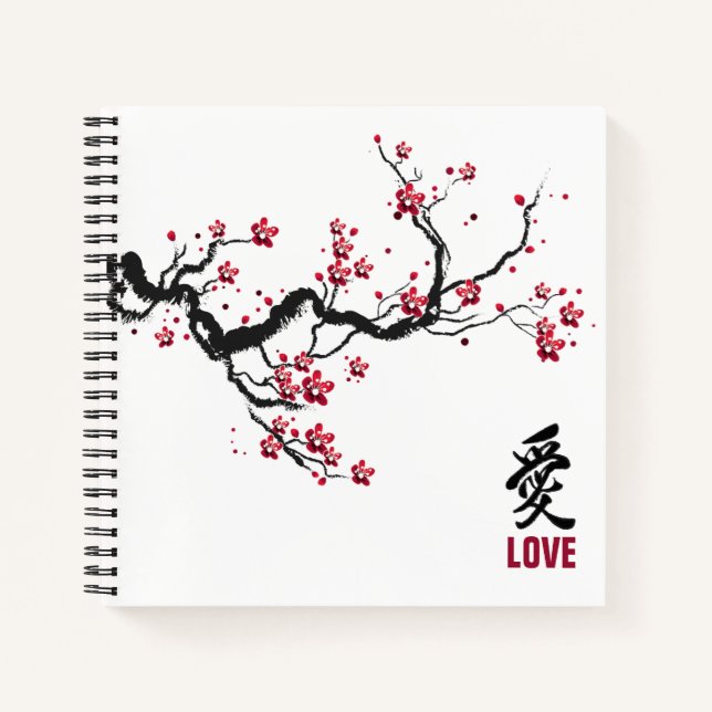 Carnet Simple et élégant Cherry Blossom Love Guestbook (Devant)