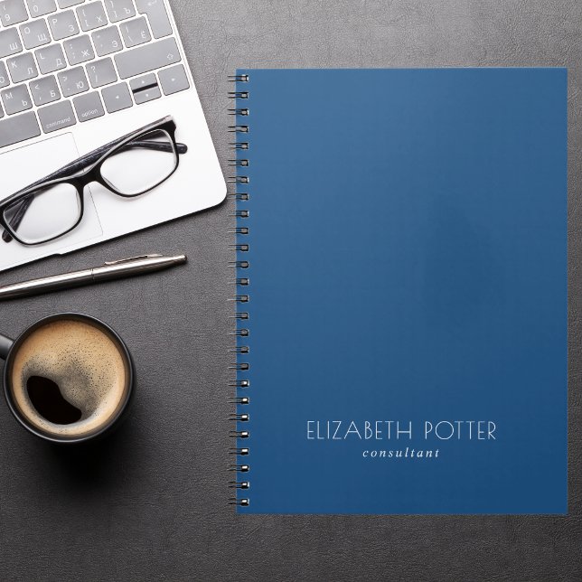 Carnet Simple et élégant professionnel moderne bleu et bl (Créateur téléchargé)