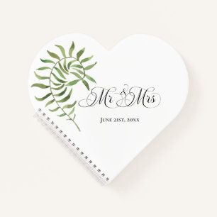 Carnet Simple Foliage, M. & Mme Coeur Mariage