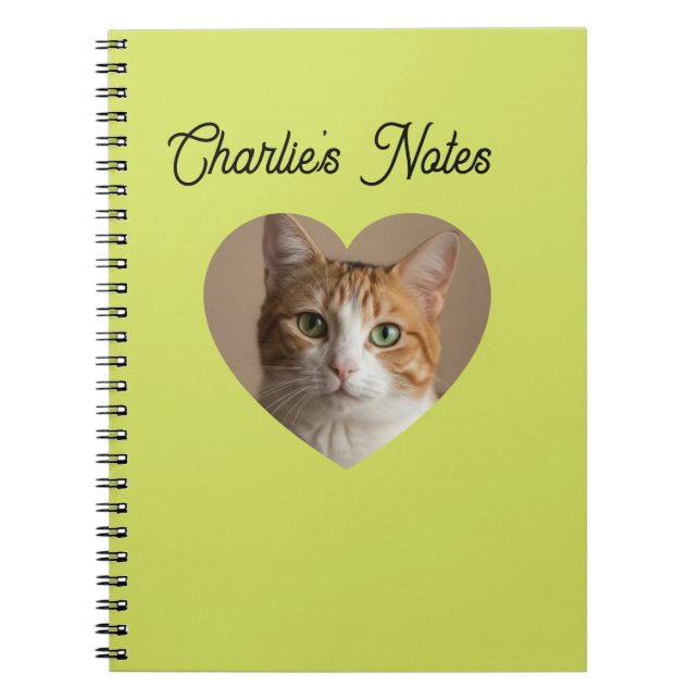 Carnet Simple Green Animal de compagnie Chat Cadre en for (Devant)