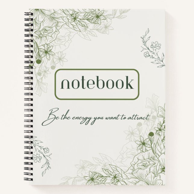 Carnet Simple green botanical notebook (Devant)